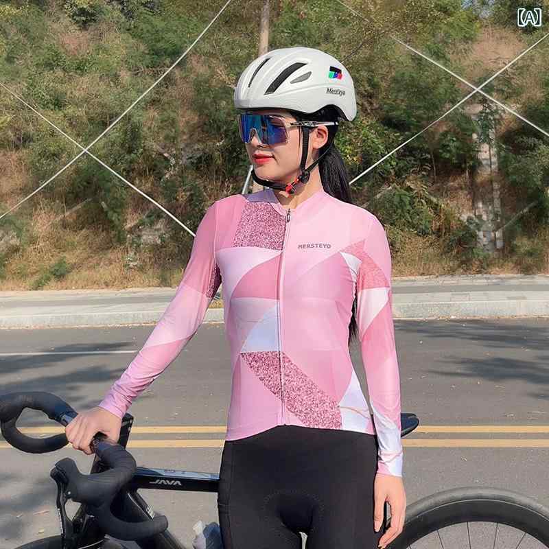 レディース サイクリング 御召しもの 【新 商いもの】 夏 歳月 長袖 サイクリングウェア レディース マウンテンバイク 読み込む 自動二輪車 透け透け トップス