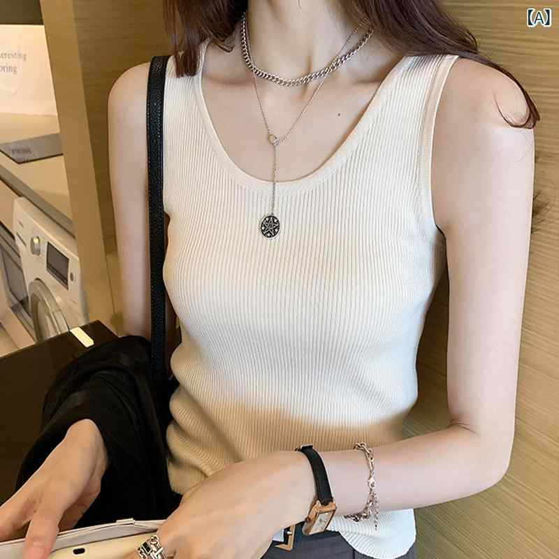 レディース タンクトップ フィット の 商品 女性用 ホワイト キャミソール ベスト 2025夏 スリムフィット レター セクシー トップス レイヤリング シャツ