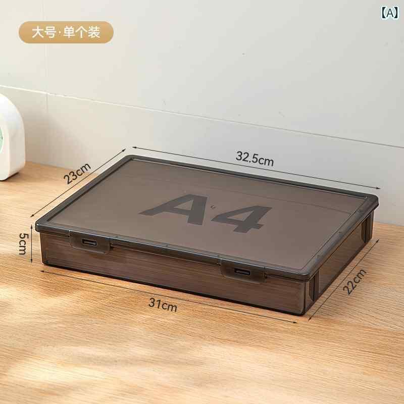デスク 収納 ボックス ファイル a 4 収納 ボックス 紙 箱 プリント 用紙 透明 3 オフィス アート テスト プラスチック ファイル 証明 書