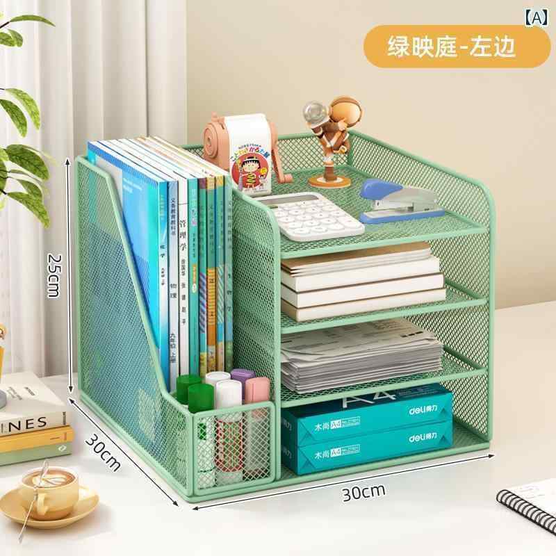 【楽天市場】ラック 収納 ボックス オフィス オフィス デスク ラック 金属製 ファイル 収納 事務 用品 ボックス トップ 本棚 多層大容量