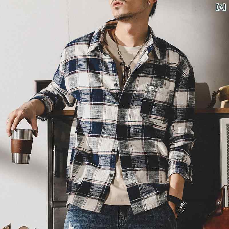 メンズ 照合のしるし フランネルプルオーバー アメリカン 甚だしい レトロ 照合のしるし 柄 プルオーバー メンズ 長袖 はたご屋  歳月 上衣