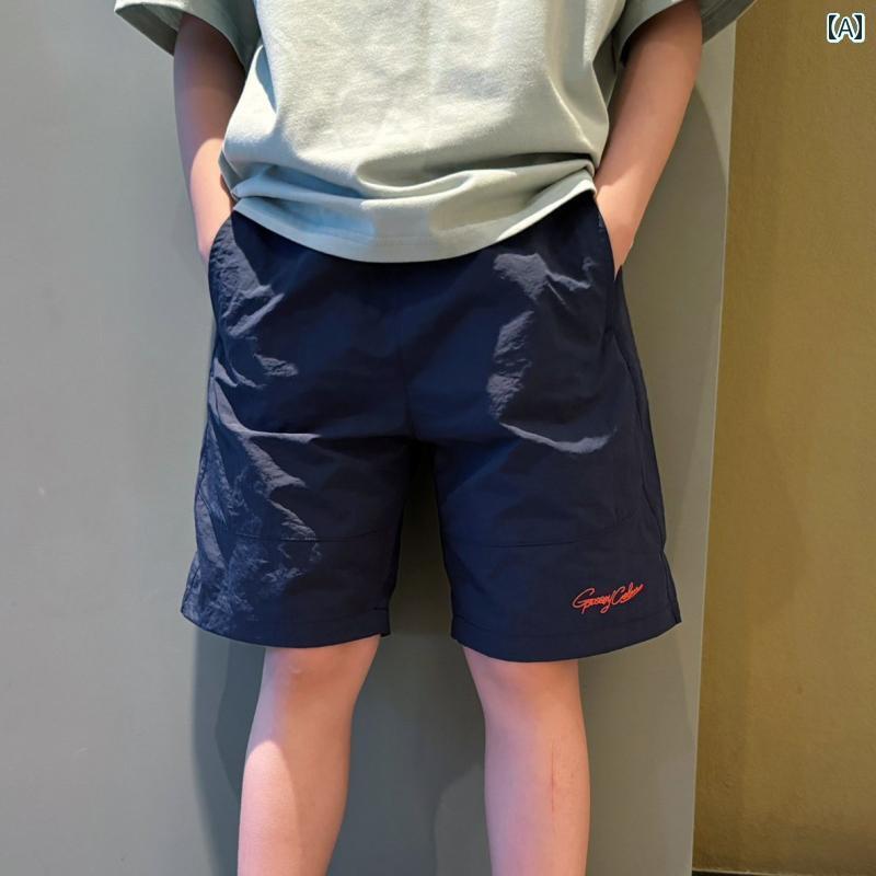 子供用 ショートパンツ 良質の 男の子と 女の子 テクスチャ ショーツ 夏の 中 大人 子供 学生 文字の 刺繍 おしゃれな ライト