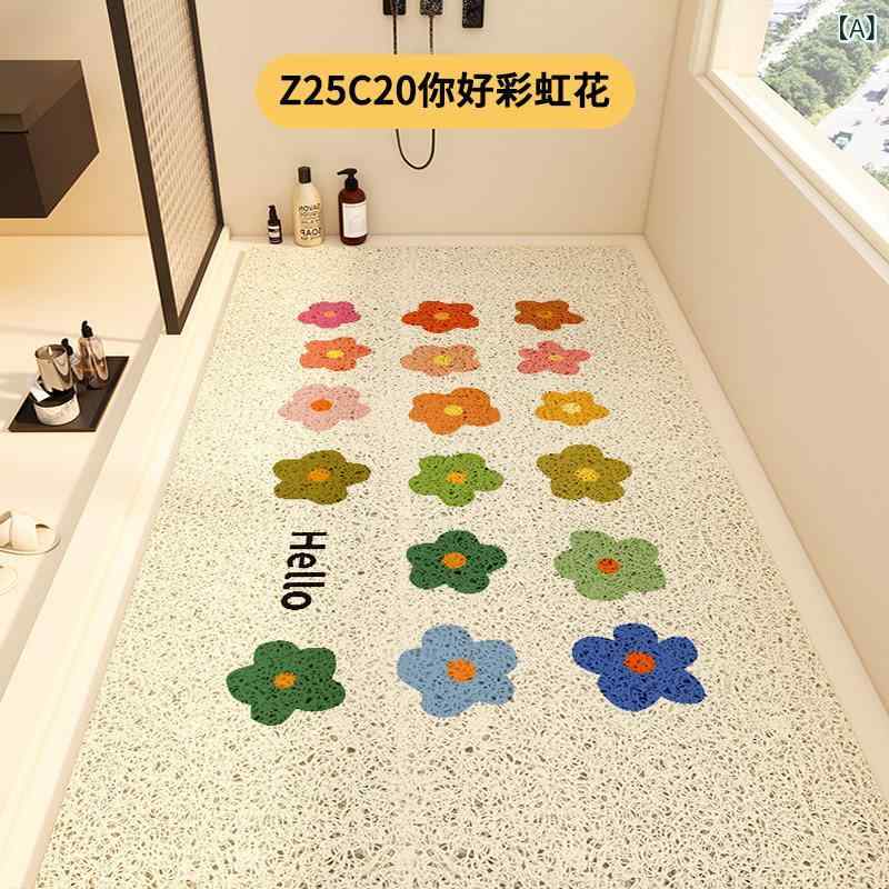 バスマット おしゃれ 浴室 浴室 滑り止め フロア マット シャワー ルーム ワイヤーリング フル ショップ カット 可能 足 バス 転倒 防止 PVC