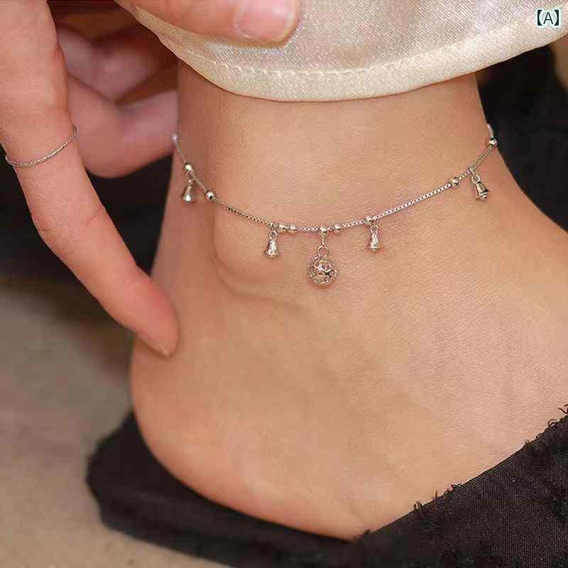 アンクレット ジュエリー おしゃれ 925 スター リング シルバー パレス ベル ブレスレット アンクレット 女性 2025 ホット スタイル チェーン レトロ｜北摂軽太郎便