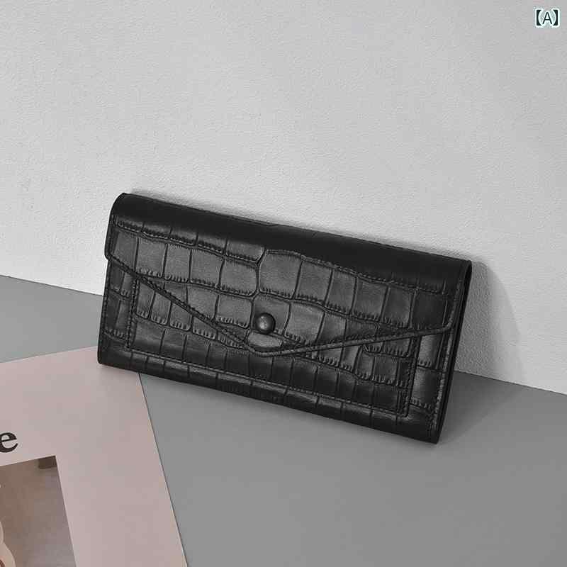 コンパクト 財布 レディース レディース 黒の 革長財布 精巧で ハイエンドの マザー ウォレット 薄手の 財布