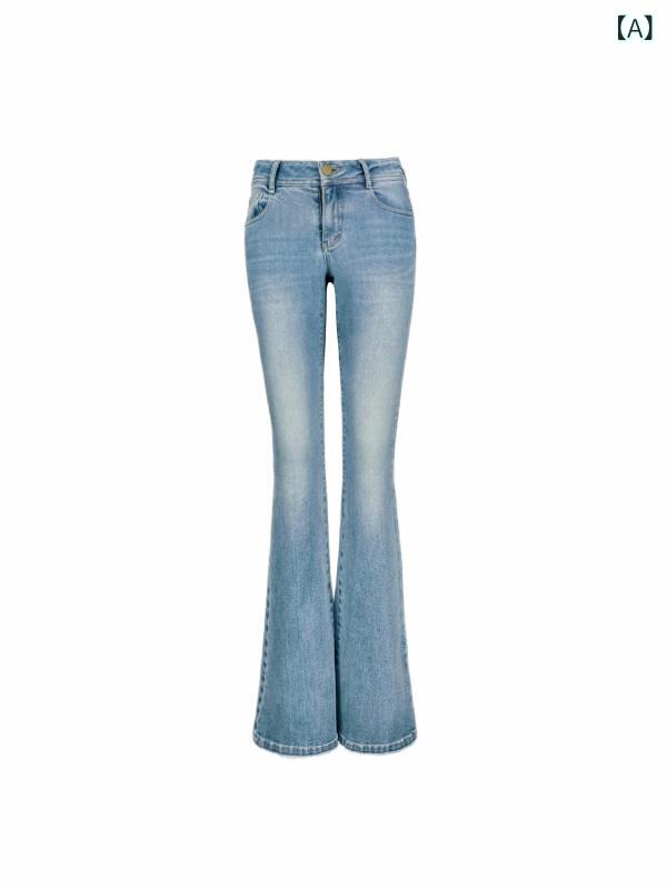 ローライズパンツ 今めかしい レディース 体育館 ケネットの 点火装置 青碧 ウォッシュ 工業の ローライズ か細い相応う ストレッチブーツカットジーンズ