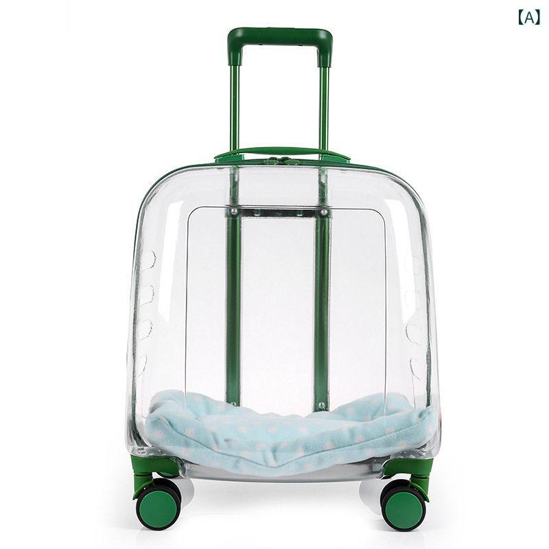 猫用 お出かけ バッグ グッズ ペット トロリーケース 猫 バッグ 屋外 ポータブル 荷物 透明 大型 ベビー カー 犬 スペース カプセル|北摂軽太郎便