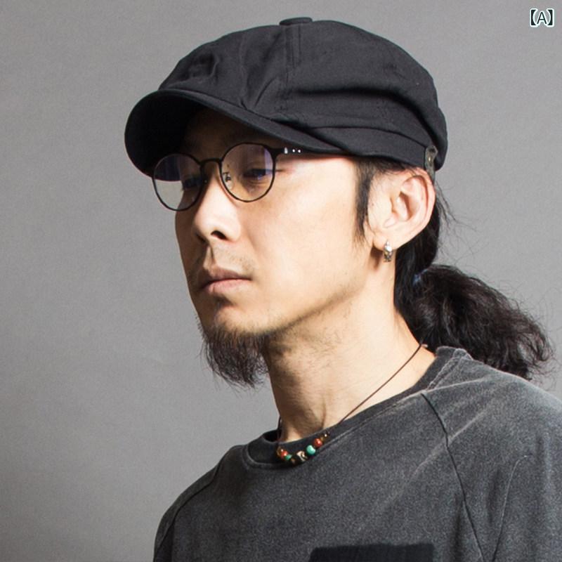 メンズ ハンチング カジュアル 春秋 つばの 短い カジュアル 英国 レトロ ニュース ボーイ キャップ 紳士の 八角形の 帽子 画家の ダックビル 頭囲が 大きい メンズ レディース