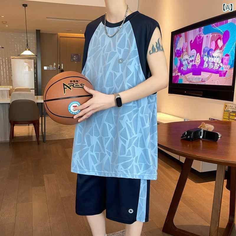 メンズ バスケットボール ウェア 夏 用 冷感 速乾 Tシャツ 男の子 13 ～ 15歳 中学生 バスケットボール ユニフォーム 14大 子供 ベスト スポーツ スーツ
