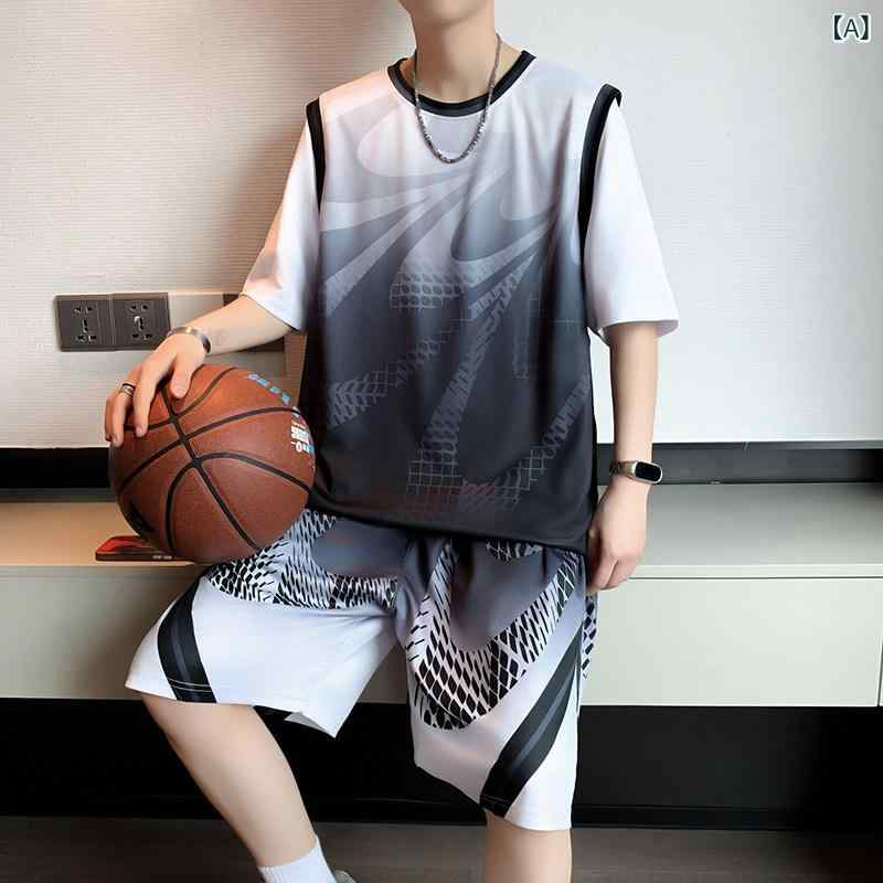 メンズ バスケットボール ウェア 夏の 冷感 半袖 Tシャツ 男の子 1215歳の 学生 バスケットボール ユニフォーム 13 ビッグ 子供 速乾 スポーツ スーツ