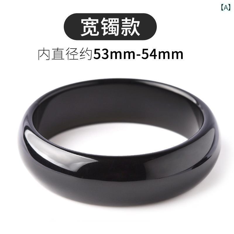 バングル ブレスレット メンズ グッズ ナチュラル ブラックゴールド 黒曜石 ブレスレット レディース ストーン フォーマル ラウンド バー 幅 広 厚み