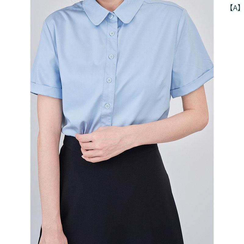 事務服 セット アップ レディース ラ レンス 布 竹 繊維 プロ ブルー シャツ レディース 半袖 フォーマルスーツ 面接 ビジネス スリムフィット|北摂軽太郎便
