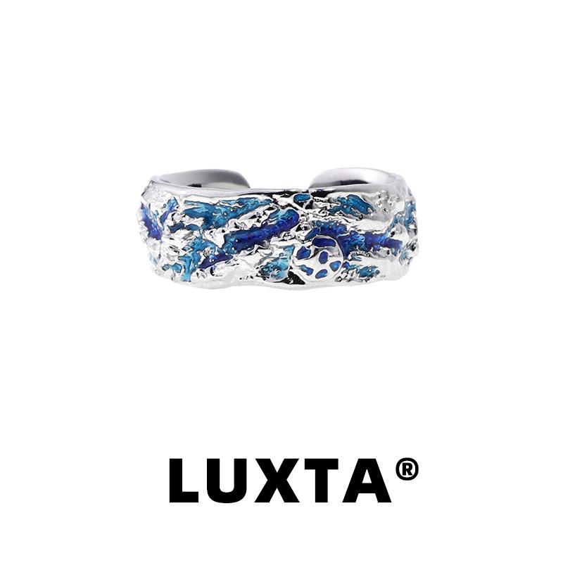 指環 輪っか メンズ LUXTA はやりっ児 輪っか しろがね色 青碧 薄墨色シャー 御居処 跳ねる メンズ ハイエンド 開口部部 調節する能力のある