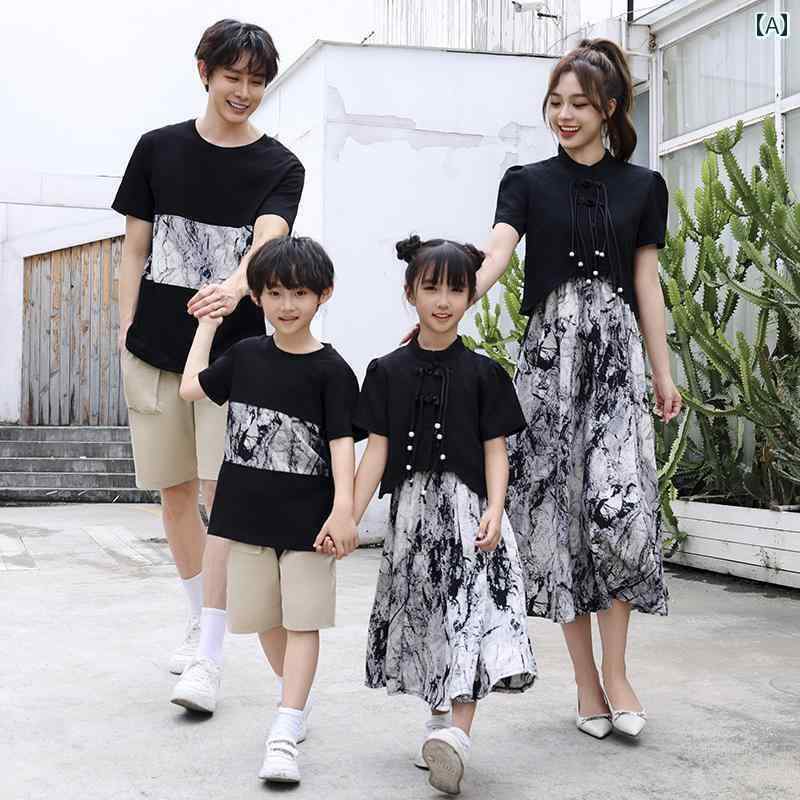 お一揃え 流行り物 コーデ ありの実ルック  心地好い 親子 服 2024 夏 3 人 身寄りと 4 母と 娘の な 表どおり ブレイキング 子 漢服 瀬戸もの 御召しもの 背広