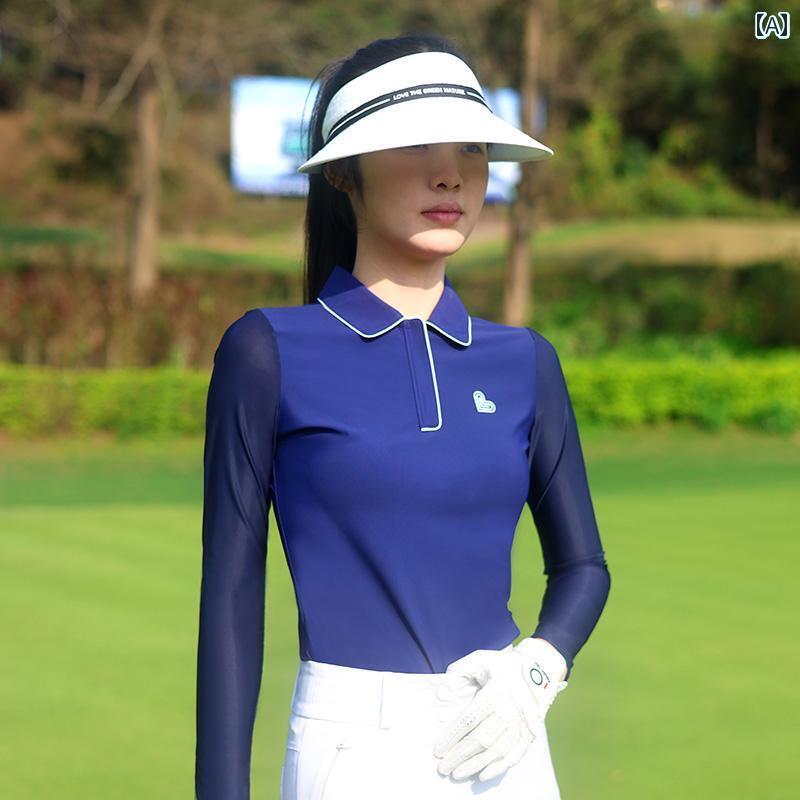レディース ゴルフウェア ゴルフ 婦人服 春夏 Tシャツ 長袖 スポーツ 日焼け防止 服 冷感服 トップス 婦人 ポロシャツ