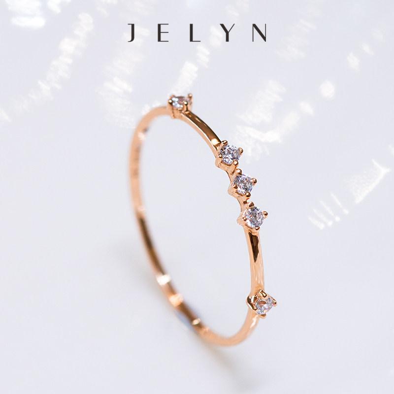 リング レディース 指輪 舞い上がる センスの 小さい 指輪 Yuejing 18 K カラー ゴールド AU 750 さわやか 個性の 重ね 付け ミックス＆ マッチ ネット リング