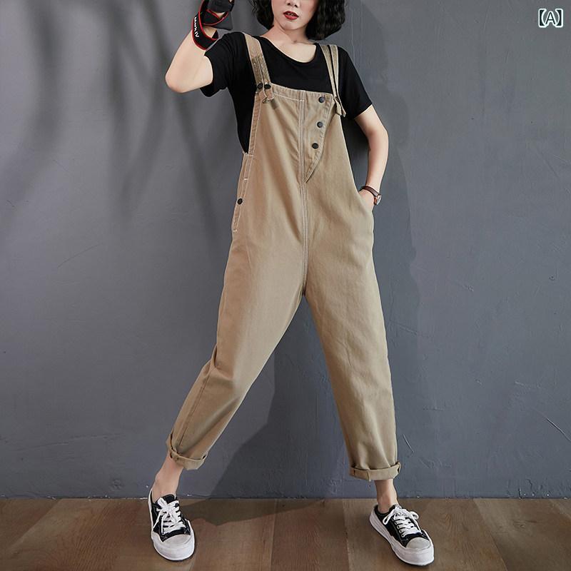 サロペット ハイセンス レディース 年齢を 感じさせにくい デニムオーバーオール 女性用 韓国 冬 ゆったり 大きめ サイズ 30mm 丈 パンツ スリム ハイウエスト ジャンプスーツ｜北摂軽太郎便