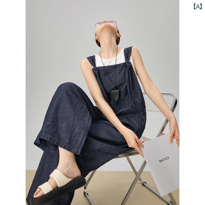 サロペット ハイセンス レディース 夏の ユニークな 美しい ブルーの ジャンプスーツ デニム サスペンダー パンツ 女性用 2025年 ファッション