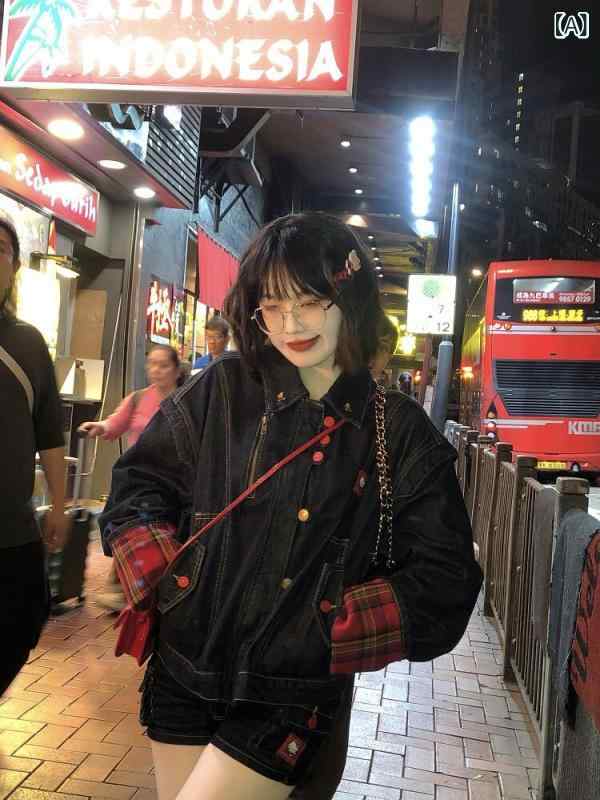 レディース ジーンズ 上衣 心地よい 【 ALITTLE】 Sweet and Spicy CollectionKT 刺しゅう 読み合わせる 柄 パッチワークジーンズ 上衣