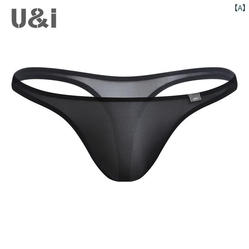 Tバック パンツ フィット 男性用 U＆ I セクシー T バック メンズ 薄型 50 g 透明高 弾性 通気性 冷感 ワンピース 上向き 下着