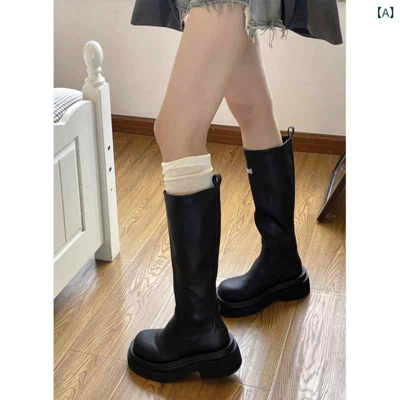 おしゃれ レディース ブーツ 女性用 スモール ブーツ秋 厚底 ブーツ レディース ロング ハイ シンプル ナイト ショート