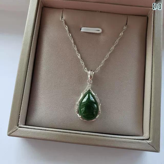 レディース ペンダント トップ ジュエリー 銀 和田 ジャスパー ペンダント ネックレス レディース 翡翠 鎖骨 チェーン シルバージュエリー 母の 日 ギフト｜北摂軽太郎便
