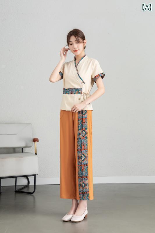 ユニフォーム エステ 事務服 高級 タイ 古式 マッサージ フットバス 技術者 作業着 女性 ヘルスクラブ SPA 美容 室 美容師 セット