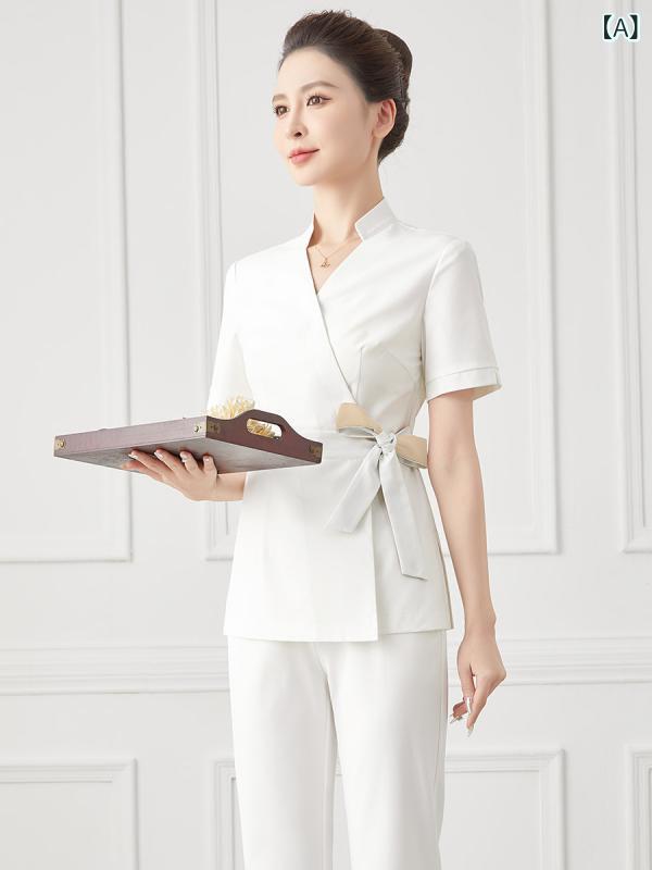 制服 エステ 事務服 美容院 フットマッサージ 科学技術者 進め方着 お上さん 春夏 ハイエンド ヘルスセンター フットバスマッサージ 美容師 背広
