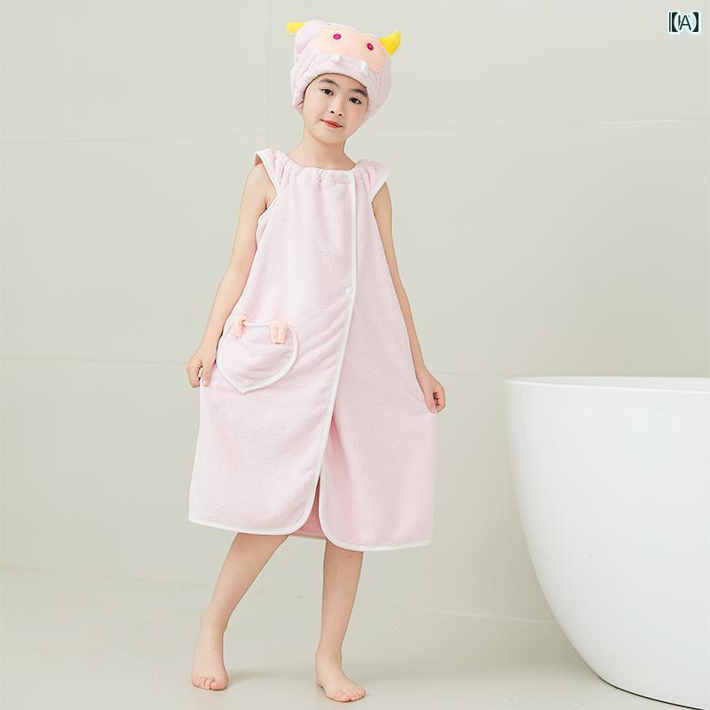 かわいい キッズ用 バスローブ 子供用 バス タオル 着用 可能 家庭用 女の子 大きい 子供用な 入浴用 綿 吸水性 バスローブ チューブ トップ スカート