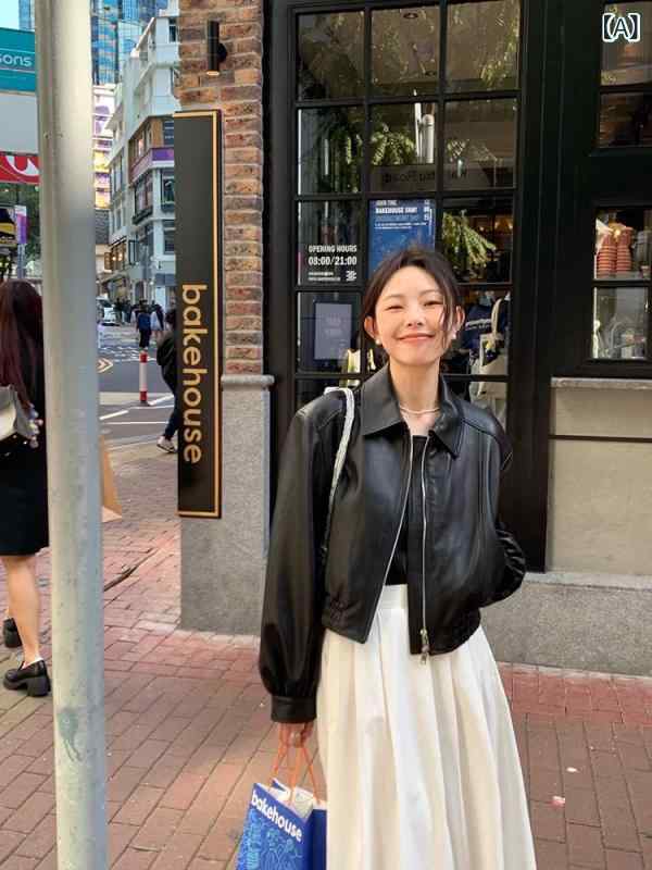 レディース ライダース ジャケット 女性用 黒 ショート レザージャケット 高級 2025 春秋 小さい 風 レトロ バイク