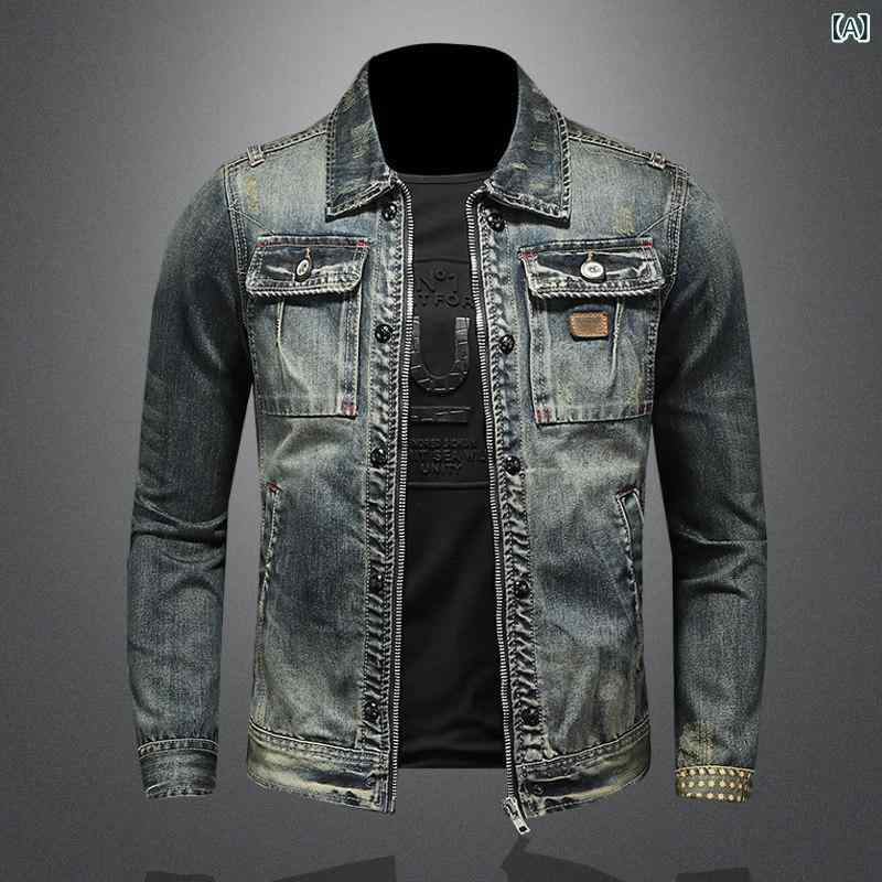 ジーンズ上衣 プルオーバー メンズ マーベル ヴェノム 上衣 メンズ 新 ハイエンド ユーズド 工業 レトロ ジーンズ 服 か細い