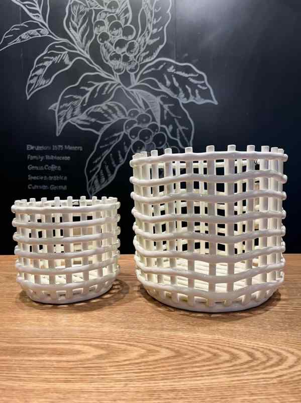 韓国っぽ 雑貨 添え物 北欧 デンマーク王国 産 Ferm Living 陶芸 提げ篭 編み 手道具 納める
