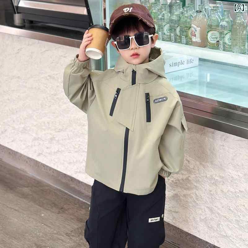 子供用 ジップアップ パーカー 男の子用 春 ジャケット 2025 春秋 韓国 子供用 ベビー カーディガン