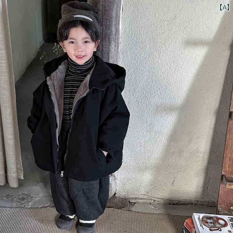 赤ちゃん用 牟礼パーカー Muchenの 冬服 2024 お坊っちゃん用 家兎の 獣の皮の キルティング厚地の外套 赤ちゃん用 朦々たる 生あたたかい ボンネット付き添い人 綿織物上衣