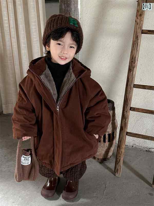 赤ちゃん用 牟礼パーカー Muchenの 冬服 お坊っちゃん用 ロング ボンネット付き添い人 綿織物厚地の外套 赤ちゃん用 生あたたかい パッド入り口・入口 パーカー 厚地の外套 ウィンドブレーカー