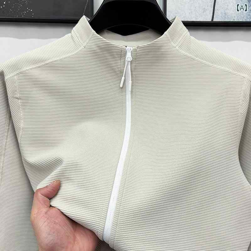 メンズ パーカー カジュアル Zubird 春の 軽い アウトドア ステップ 柄 長袖 Tシャツ ユニセックス カップル スタイル 織り ジッパー スタンドカラー ジャケット