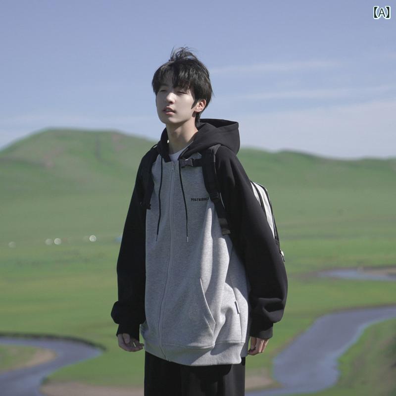 メンズ パーカー 心地よい GOGOSOON 年月 ジレー スウェーター 370 g お坊っちゃん 上衣 ファスナー いの一番 服 冷やりとした ボンネット付き添い人