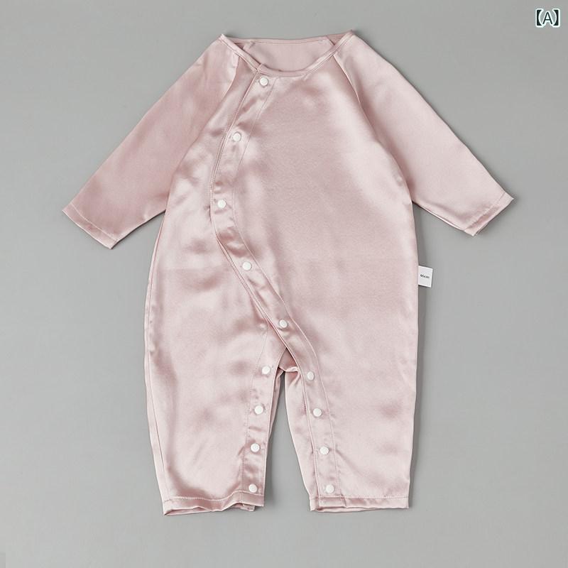 ベビー服 取りまかなう櫂 ロンパース Cnsilk 100 マル木ノ実 地絹 もの言う花 飛び降りる背広 ハイハイ 背広 薄っぺら 新生児 夏用 モンク