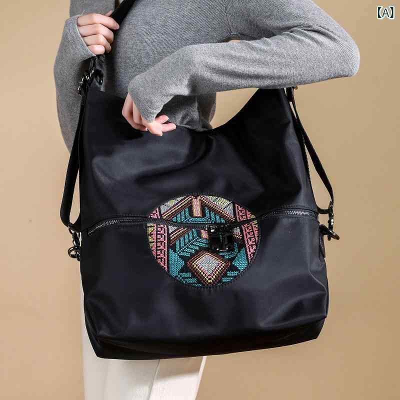 レディース 御徒面子 2way 3way オックスフォード 布 刺しゅう レディース御徒面子 瀬戸もの風大電気容量 ショルダーバッグ 多役立つこと 大型 御徒面子 分かりやすい 心地よい 旅する うしろ側 風呂敷き包み