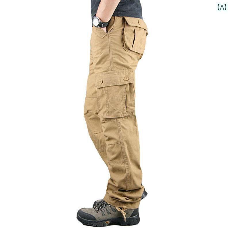 登山 ズボン メンズ オーバー オール メンズ 綿 ストレート レッグ ゆったり 大きいサイズ 春秋 アウトドア 登山 耐摩耗 カジュアル パンツ マルチ ポケット