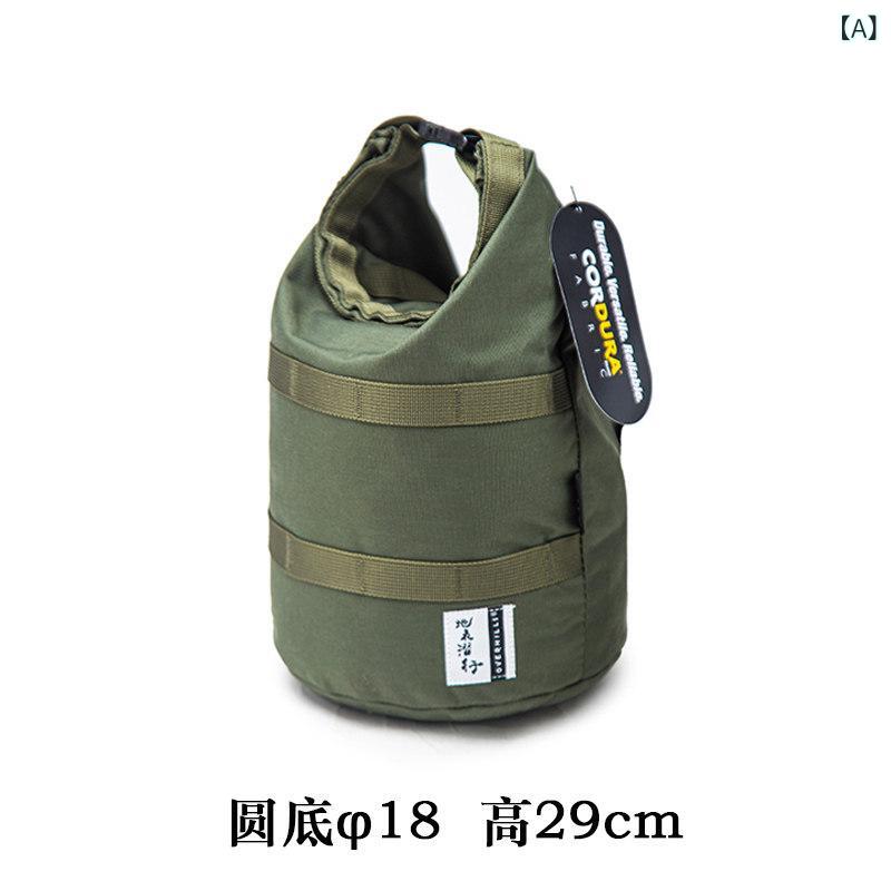 アウトドア アクセサリー バッグ 【 後半】 ストーム ストーブ ランチ ボックス 収納 バッグに 最適な 500 D ナイロン フリース 裏地 付き 丸 底 ロール トップ バケット バッグ