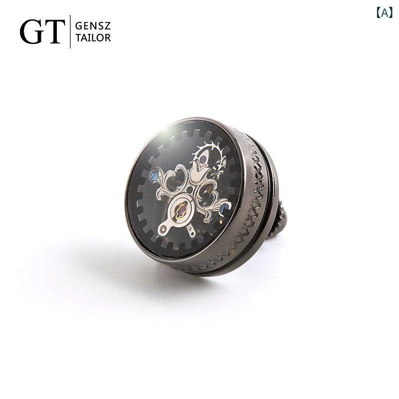 スタイリッシュ カフスボタン 男性用 GT 紳士用 スーツ ブローチ メンズ コサージュ メカニカル ピン アクセサリー 女性用 個性 ファッション ギフト ボックス