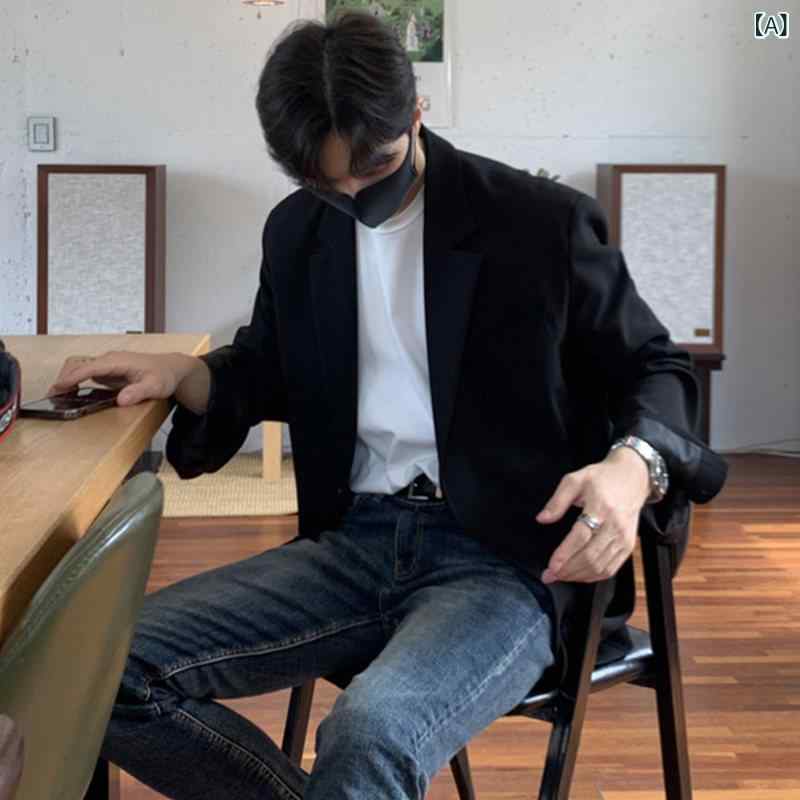 背広 上衣 メンズ 日月 韓国 心地好い 小っちゃい 背広 上衣 メンズ ゆったり シングル前胸部 で ハイエンド