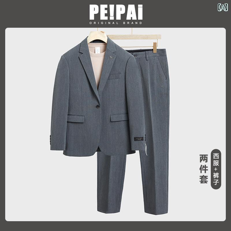 スーツ ジャケット ビジネス Peipai スーツ メンズスーツ スリムフィット カジュアル 英国 プロ スモール 無地 コート 新郎 ウェディングドレス|北摂軽太郎便