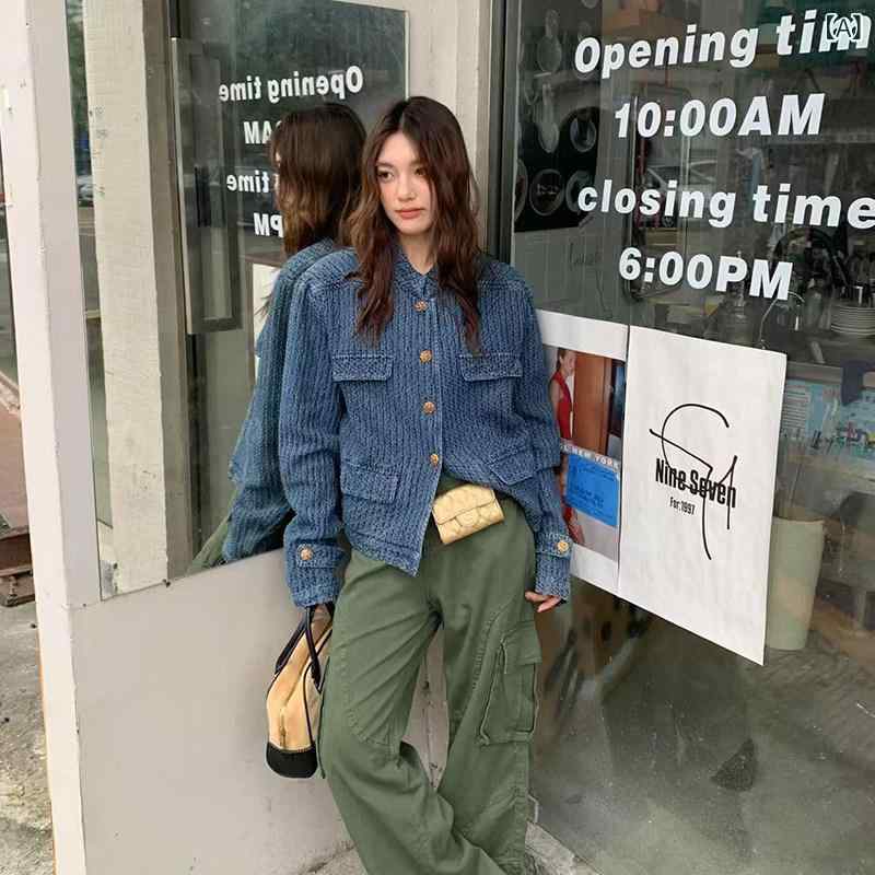 キルティング 上衣 レディース PGOGH 小 翔 風 年寄りの 先だつもの ジーンズ上衣 レディース 秋冬 風合い 照明ランプ色つや 全能 上衣