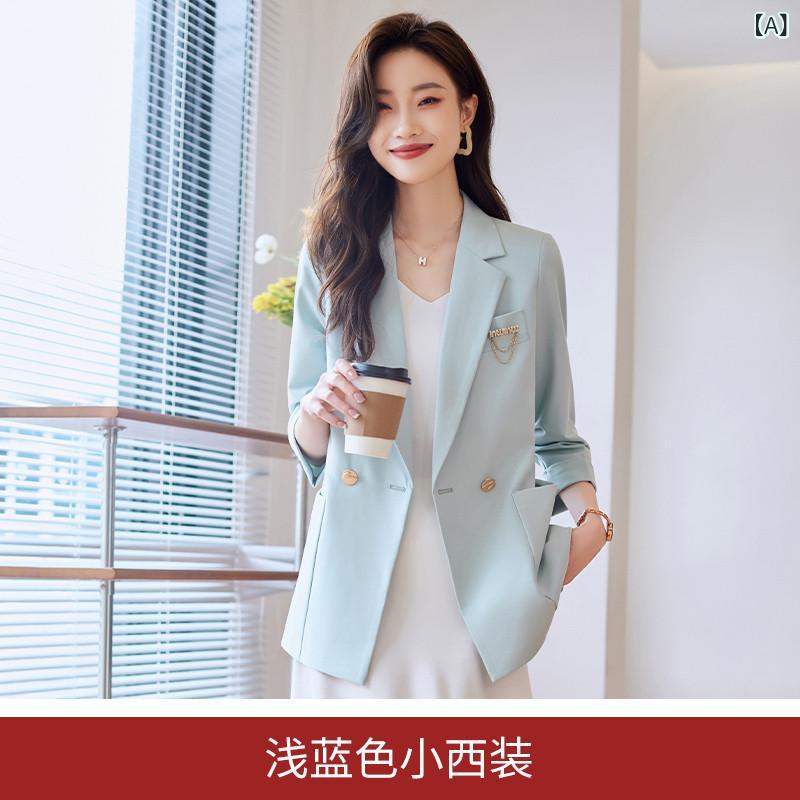 スーツ ジャケット スタイル レディース 女性用 ブルー スーツ 2025夏 薄手 ハイエンド プロ フォーマルスーツ ジャケット ドレス｜北摂軽太郎便