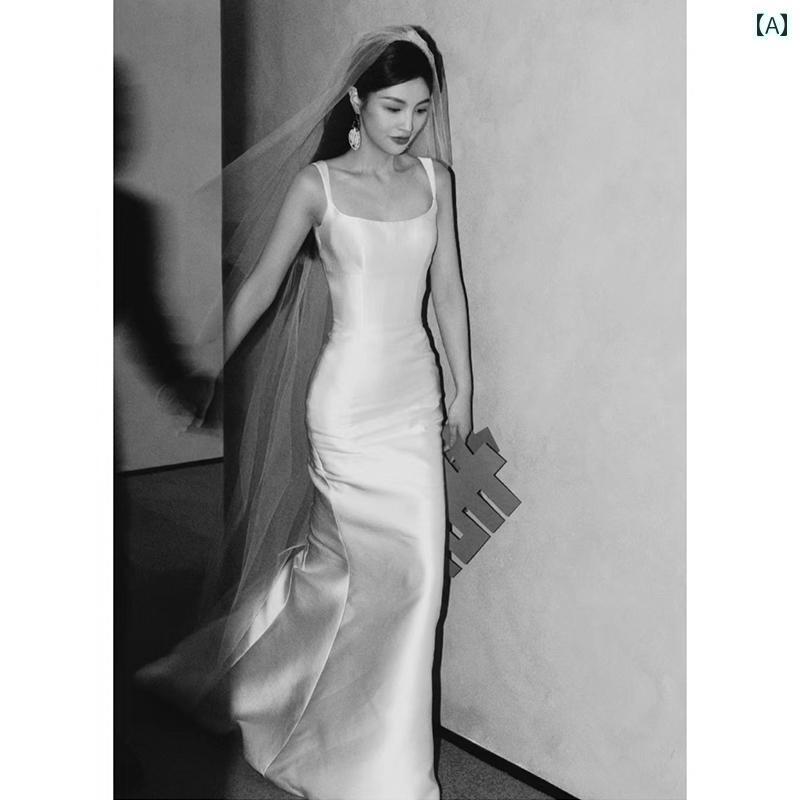 婚礼の儀 お召しもの  韓国 繻子 熱電子管 とっ始め ズボン吊り 銀鱗 尻っぽ か細い 婚礼の儀 婚約 お召しもの スコート 花嫁御寮 迎え入れる たわい無い 婚礼の儀お召しもの レディースファッション-ウェディングドレス