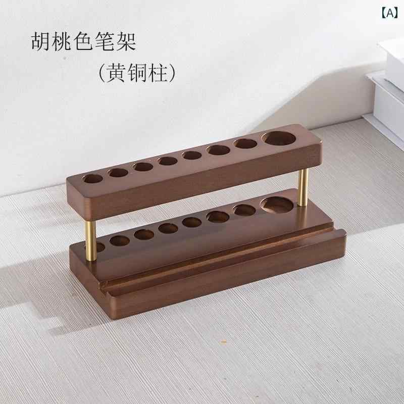ペンホルダー 多機能 な 無垢材 ペンホルダー スマートフォン ホルダー 軽量 高級 オフィス デスク トップ 多機能