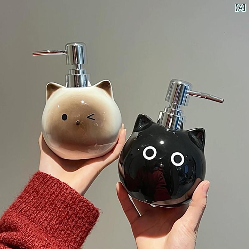 おしゃれな 詰め替え用 ボトル バス ルーム グッズ シャム 猫 ローションボトル プッシュ 式 高級大容量 セラミック ハンドソープ ボトル 4,392円