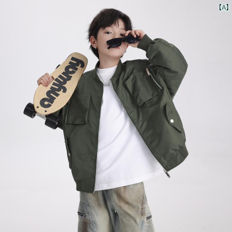 子供服 ライダース ジャケット 男の子 春の 作業着 パイロット ベースボール ジャケット 2025 子供用 春秋な スポーツ